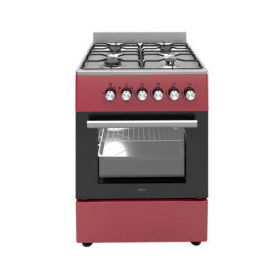 Wiggo WO-E603R(RX) Serie 3 - Gasfornuis - Rood Rvs