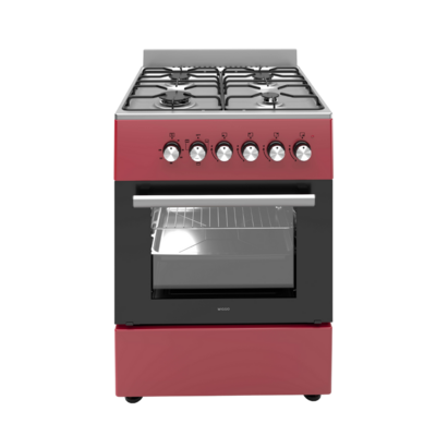 Wiggo WO-E609R(RX) Serie 9 - Gasfornuis - Rood Rvs