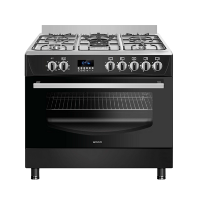Wiggo WO-E909R(BX) Serie 9 - Gasfornuis - Zwart Rvs