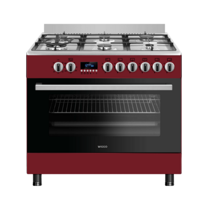 Wiggo WO-E969R(RX) Serie 9 - Gasfornuis - Rood Rvs