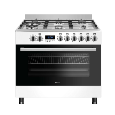 Wiggo WO-E969R(WX) Serie 9 - Gasfornuis - Wit Rvs