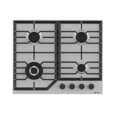 Wiggo WH-G634RL(X) - Inbouw gaskookplaat met Wok - 60cm - Rvs