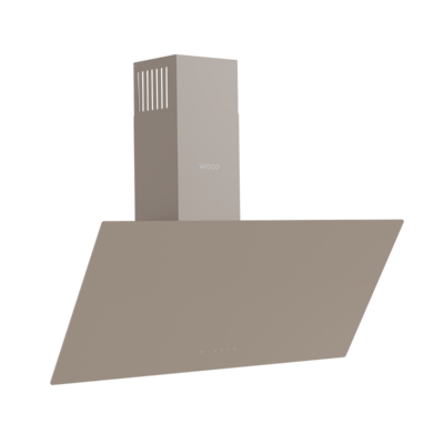 Wiggo WE-A941G(C)- Schuine Afzuigkap - 90cm - Creme Glas