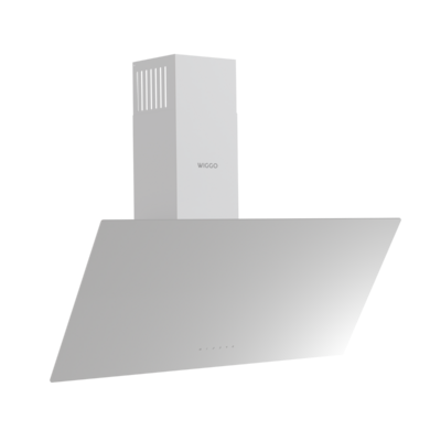 Wiggo WE-A941G(W)- Schuine Afzuigkap - 90cm - Wit Glas