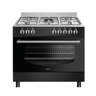 Wiggo WO-E905R(BX) Serie 5 - Gasfornuis - Zwart Rvs