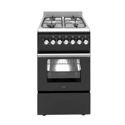 Wiggo WO-E505R(BX) Serie 5 - Gasfornuis - Zwart Rvs